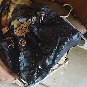 Elegant Black Lace Tote Bag